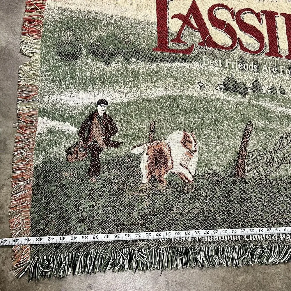 VTG Rare Lassie Promo Throw Blanket 1994 Palladium 90s Movie Poster Woven Style